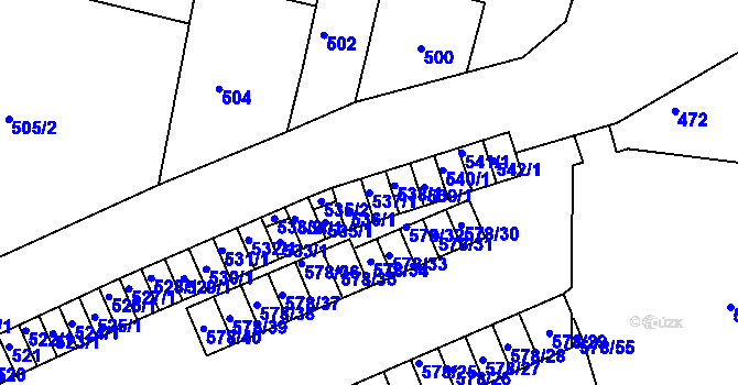 Parcela st. 537/1 v KÚ Sokolnice, Katastrální mapa