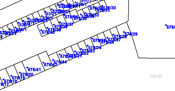 Parcela st. 578/24 v KÚ Sokolnice, Katastrální mapa