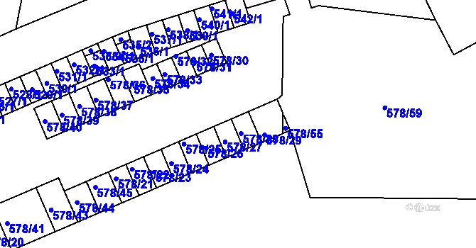 Parcela st. 578/28 v KÚ Sokolnice, Katastrální mapa