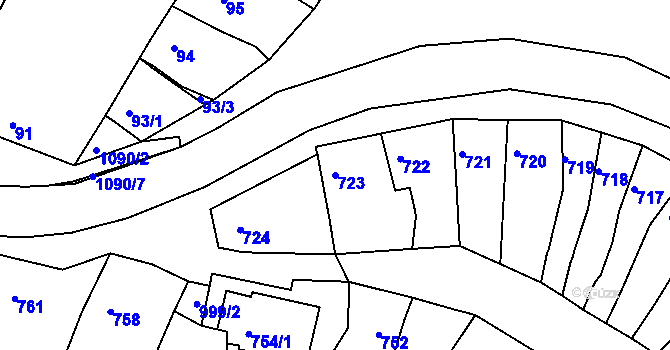 Parcela st. 723 v KÚ Sokolnice, Katastrální mapa
