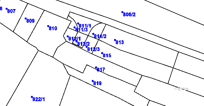 Parcela st. 815 v KÚ Sokolnice, Katastrální mapa