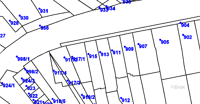 Parcela st. 913 v KÚ Sokolnice, Katastrální mapa