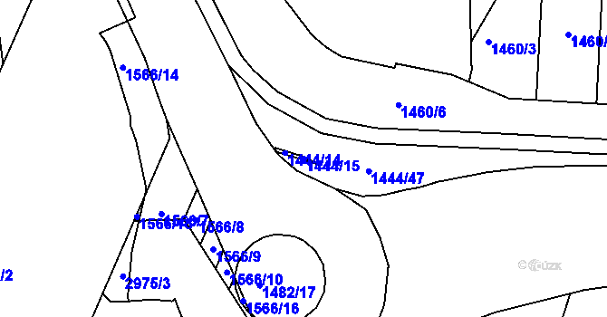 Parcela st. 1444/15 v KÚ Sokolnice, Katastrální mapa