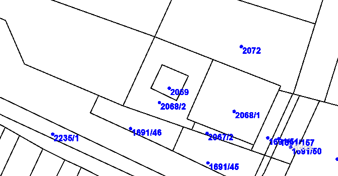 Parcela st. 2069 v KÚ Sokolnice, Katastrální mapa