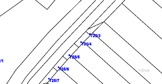 Parcela st. 725/4 v KÚ Sokolnice, Katastrální mapa