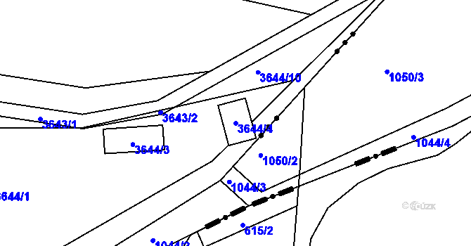 Parcela st. 3644/4 v KÚ Sokolnice, Katastrální mapa