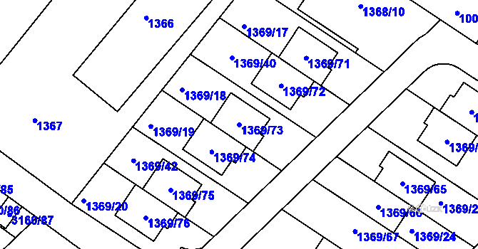 Parcela st. 1369/73 v KÚ Sokolnice, Katastrální mapa