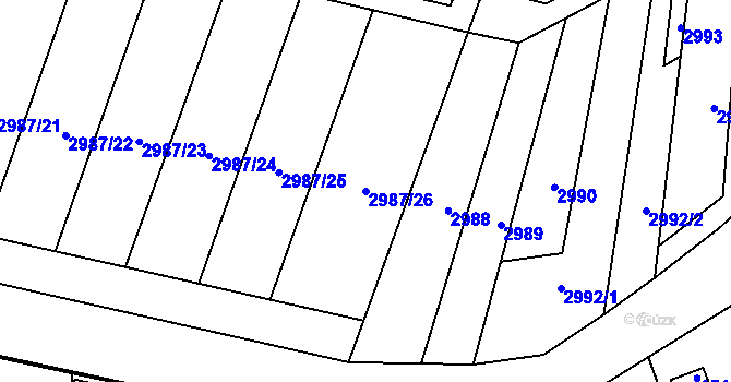 Parcela st. 2987/26 v KÚ Sokolnice, Katastrální mapa