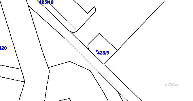 Parcela st. 423/9 v KÚ Sokolnice, Katastrální mapa