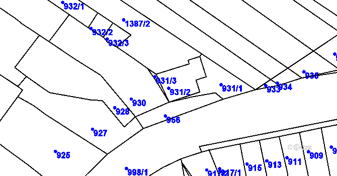 Parcela st. 931/2 v KÚ Sokolnice, Katastrální mapa