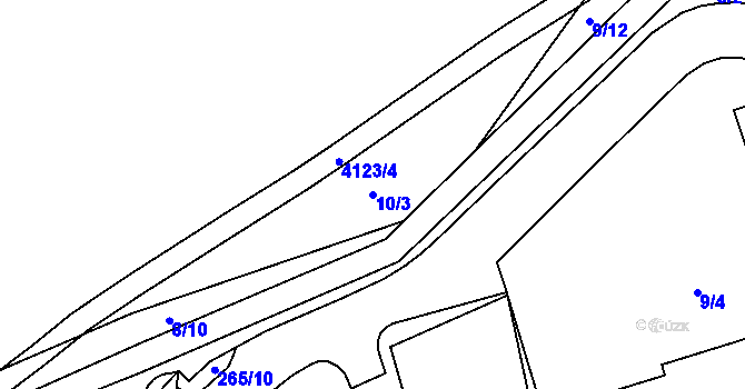Parcela st. 10/3 v KÚ Sokolov, Katastrální mapa
