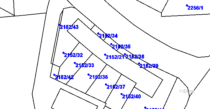 Parcela st. 2152/21 v KÚ Sokolov, Katastrální mapa