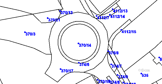 Parcela st. 370/14 v KÚ Sokolov, Katastrální mapa