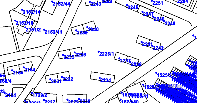Parcela st. 2226/1 v KÚ Sokolov, Katastrální mapa