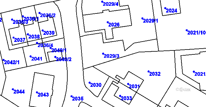 Parcela st. 2029/3 v KÚ Sokolov, Katastrální mapa