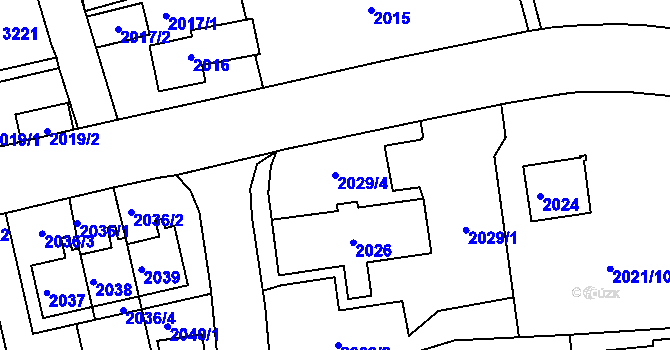 Parcela st. 2029/4 v KÚ Sokolov, Katastrální mapa