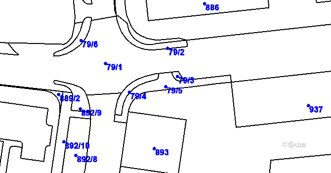 Parcela st. 79/5 v KÚ Sokolov, Katastrální mapa