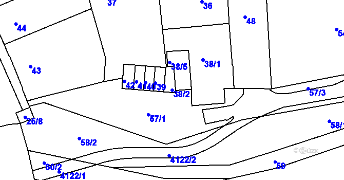 Parcela st. 38/2 v KÚ Sokolov, Katastrální mapa