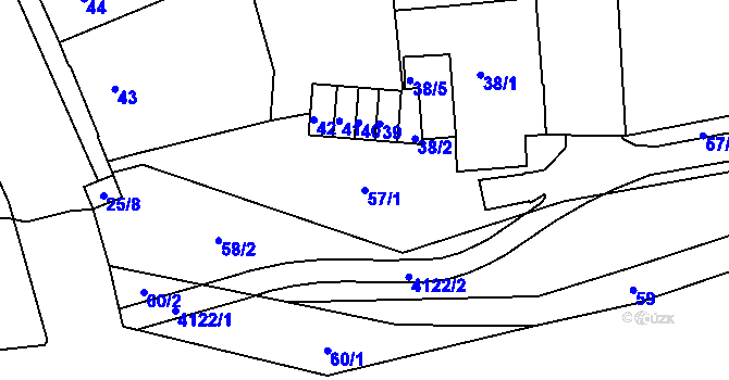 Parcela st. 57/1 v KÚ Sokolov, Katastrální mapa