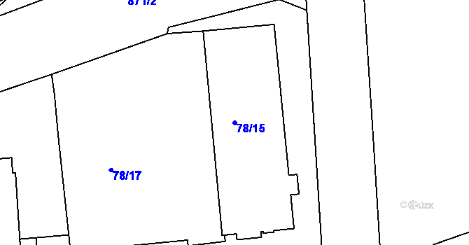 Parcela st. 78/15 v KÚ Sokolov, Katastrální mapa
