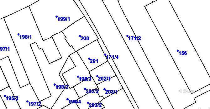 Parcela st. 171/4 v KÚ Sokolov, Katastrální mapa