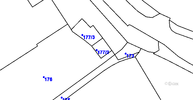 Parcela st. 177/2 v KÚ Sokolov, Katastrální mapa