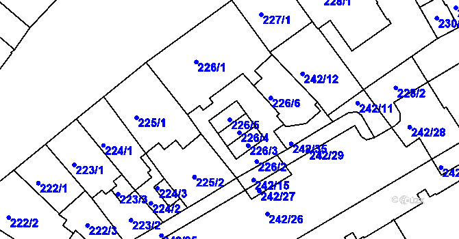 Parcela st. 226/5 v KÚ Sokolov, Katastrální mapa