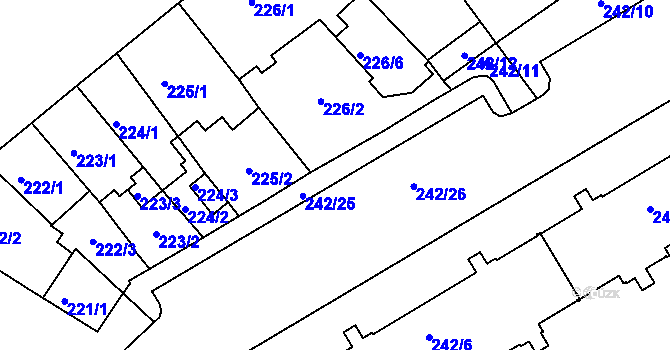 Parcela st. 242/15 v KÚ Sokolov, Katastrální mapa