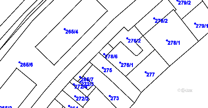 Parcela st. 278/6 v KÚ Sokolov, Katastrální mapa