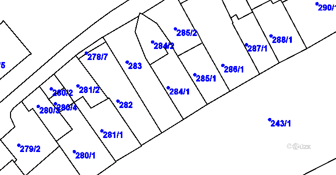 Parcela st. 284/1 v KÚ Sokolov, Katastrální mapa