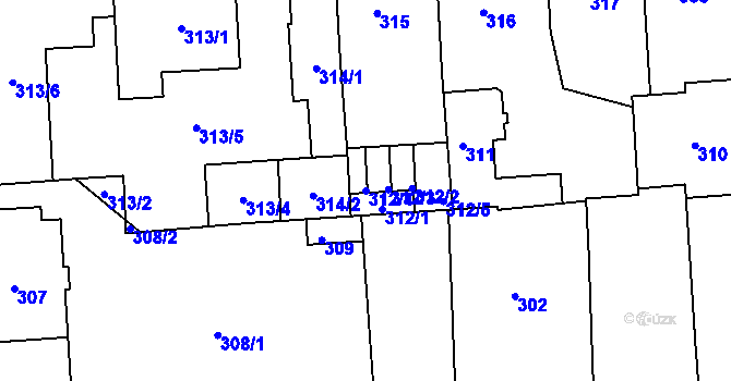 Parcela st. 312/4 v KÚ Sokolov, Katastrální mapa