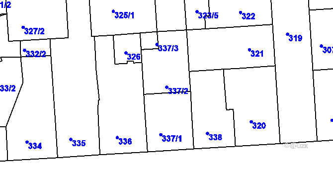 Parcela st. 337/2 v KÚ Sokolov, Katastrální mapa