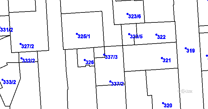 Parcela st. 337/3 v KÚ Sokolov, Katastrální mapa