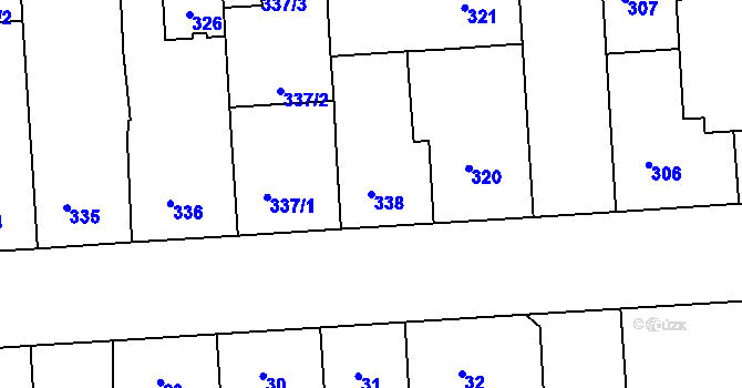 Parcela st. 338 v KÚ Sokolov, Katastrální mapa