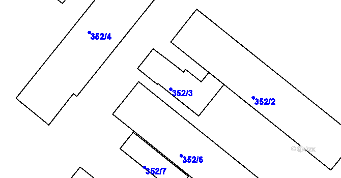 Parcela st. 352/3 v KÚ Sokolov, Katastrální mapa