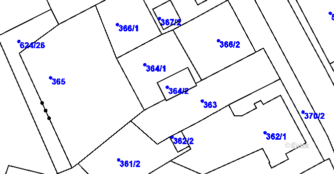 Parcela st. 364/2 v KÚ Sokolov, Katastrální mapa