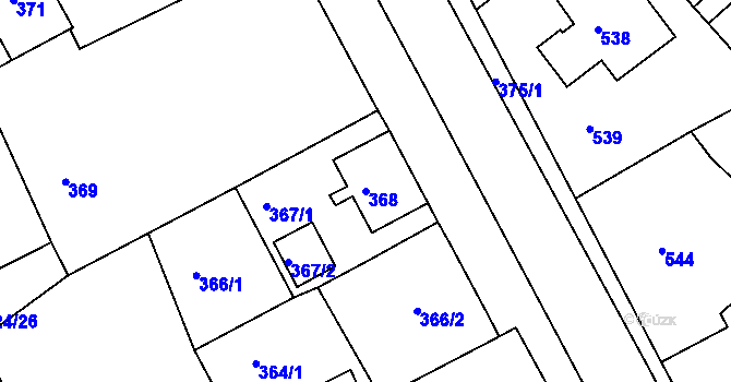 Parcela st. 368 v KÚ Sokolov, Katastrální mapa