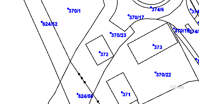Parcela st. 372 v KÚ Sokolov, Katastrální mapa