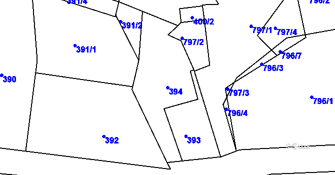 Parcela st. 394 v KÚ Sokolov, Katastrální mapa