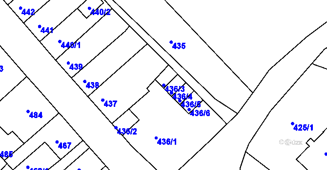 Parcela st. 436/3 v KÚ Sokolov, Katastrální mapa