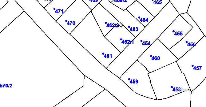 Parcela st. 461 v KÚ Sokolov, Katastrální mapa