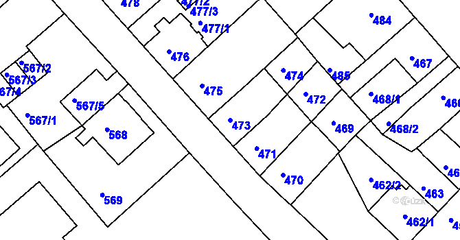 Parcela st. 473 v KÚ Sokolov, Katastrální mapa