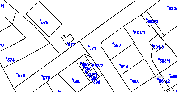 Parcela st. 579 v KÚ Sokolov, Katastrální mapa