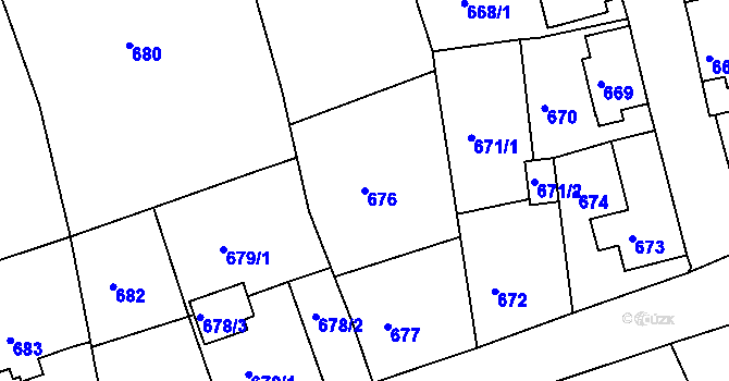 Parcela st. 676 v KÚ Sokolov, Katastrální mapa