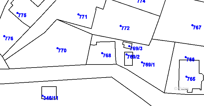 Parcela st. 768 v KÚ Sokolov, Katastrální mapa