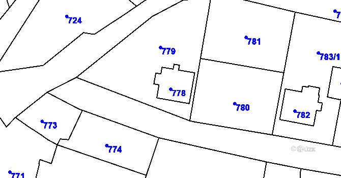 Parcela st. 778 v KÚ Sokolov, Katastrální mapa