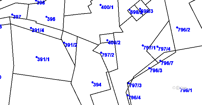 Parcela st. 797/2 v KÚ Sokolov, Katastrální mapa