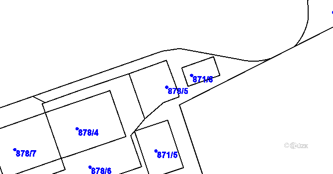Parcela st. 878/5 v KÚ Sokolov, Katastrální mapa