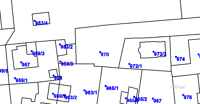 Parcela st. 970 v KÚ Sokolov, Katastrální mapa