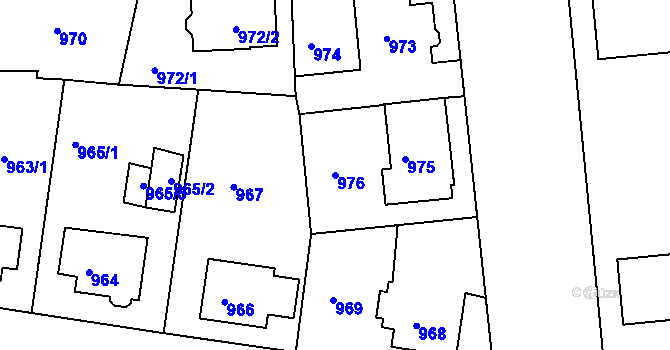 Parcela st. 976 v KÚ Sokolov, Katastrální mapa